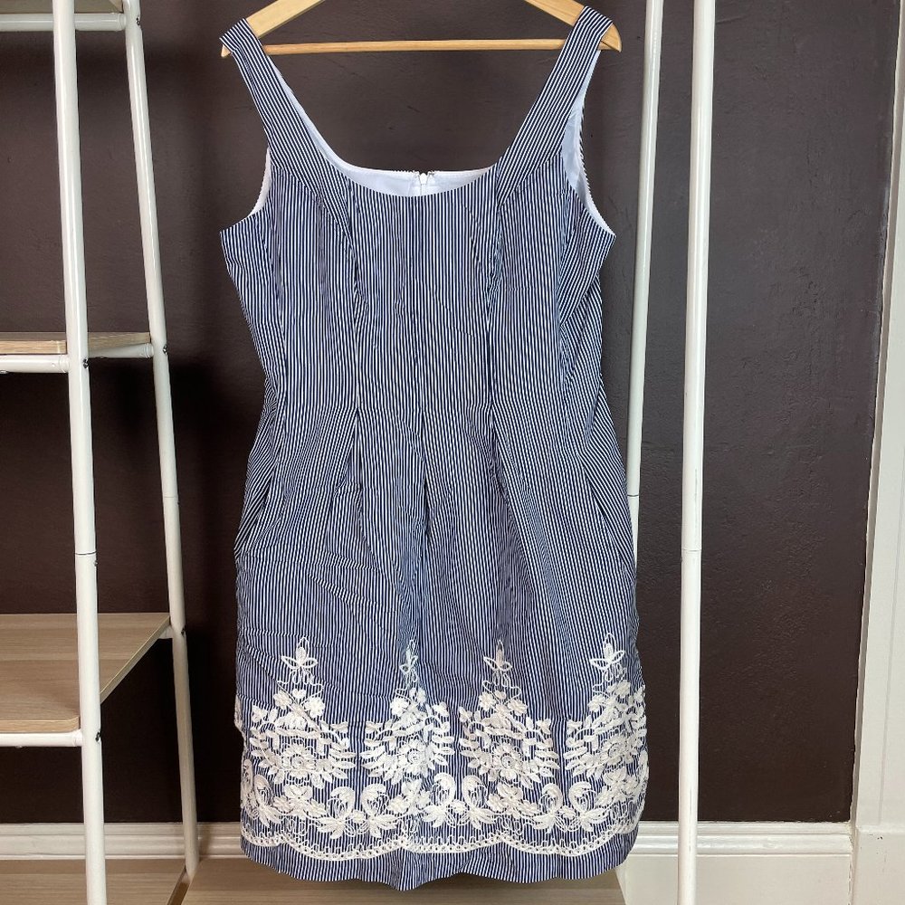 Nine West Navy Striped Summer Dress in size 12.